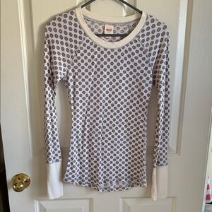 Mossimo Supply Co. White and Purple Patterned Long Sleeve Tee